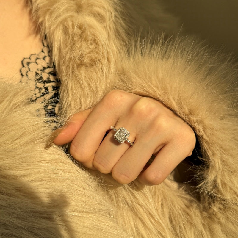 White round zirconium horse eye inlaid exquisite versatile ring