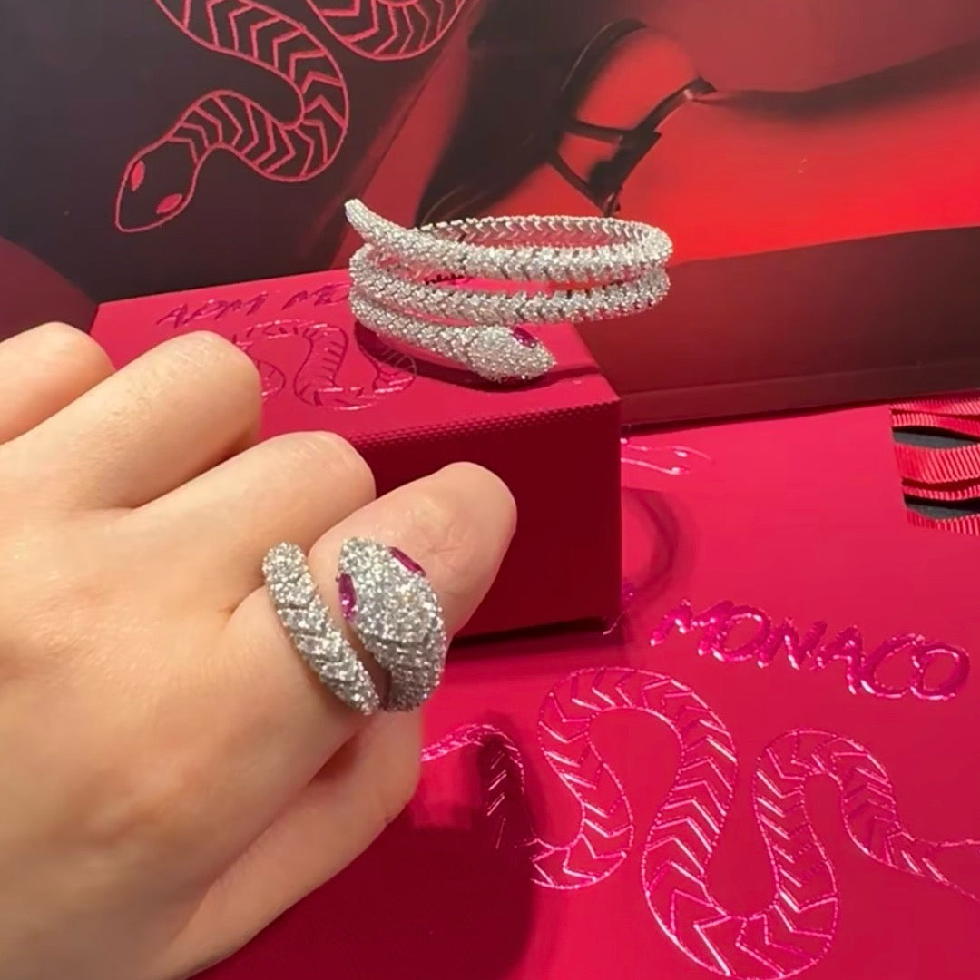 pink eye snake ring