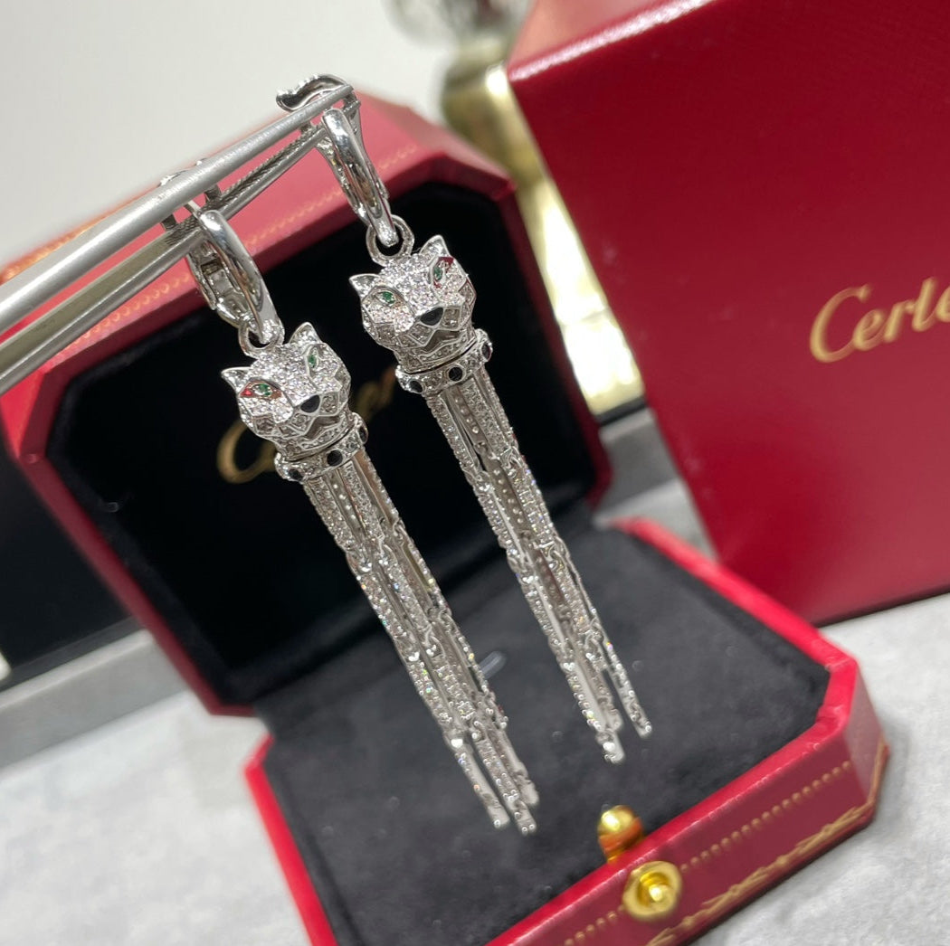 leopard tassel earrings