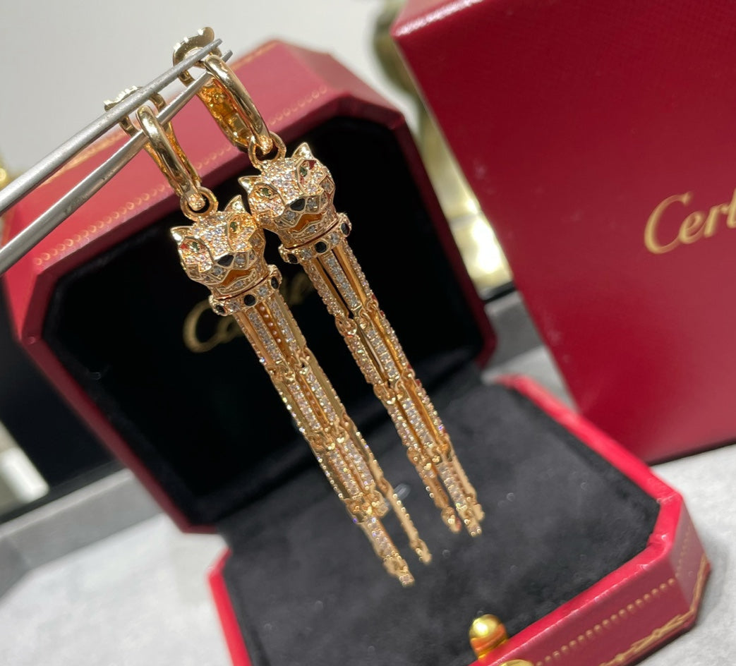 leopard tassel earrings