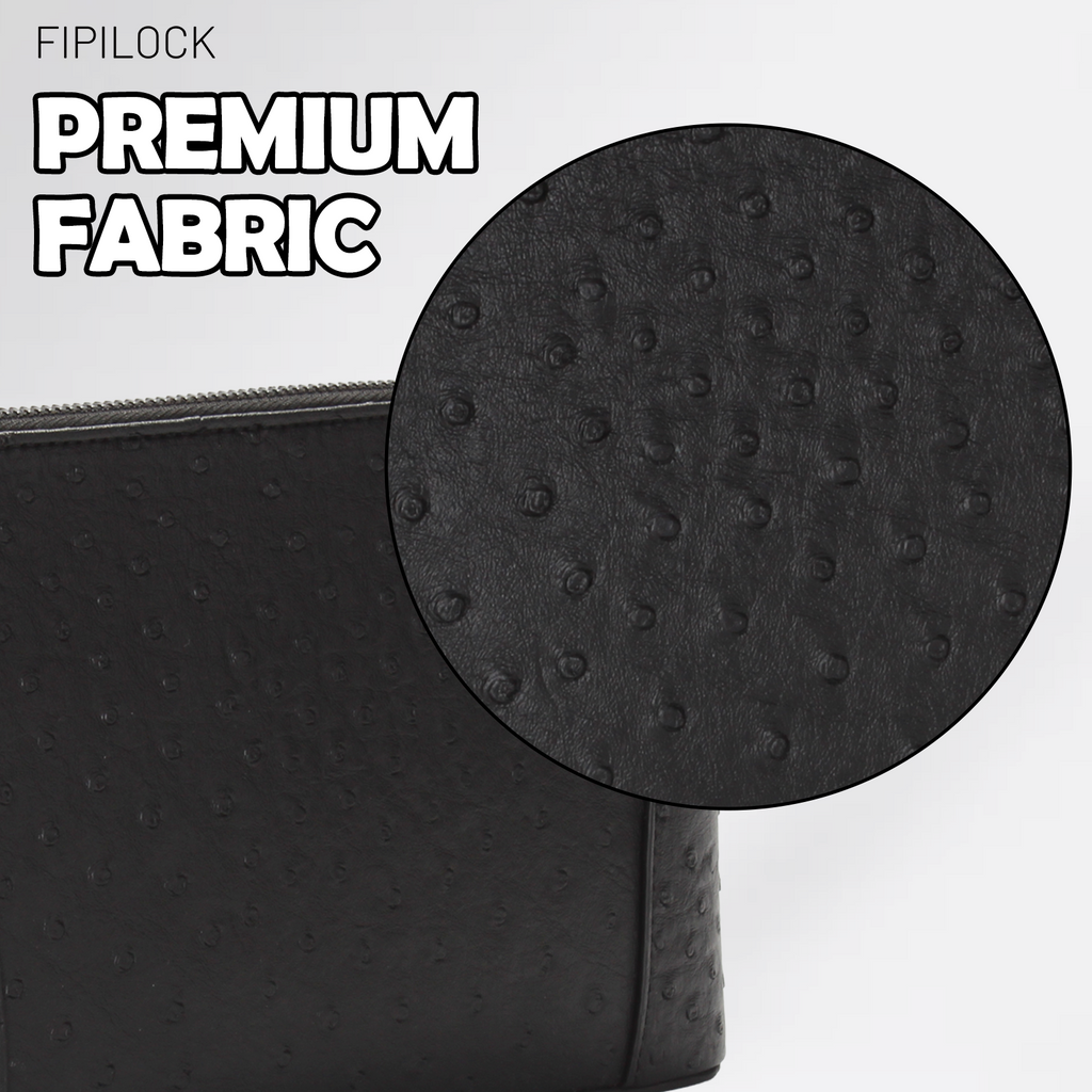 Ostrich-patterned fingerprint unlock clutch