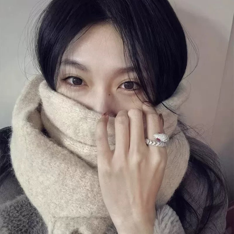 pink eye snake ring