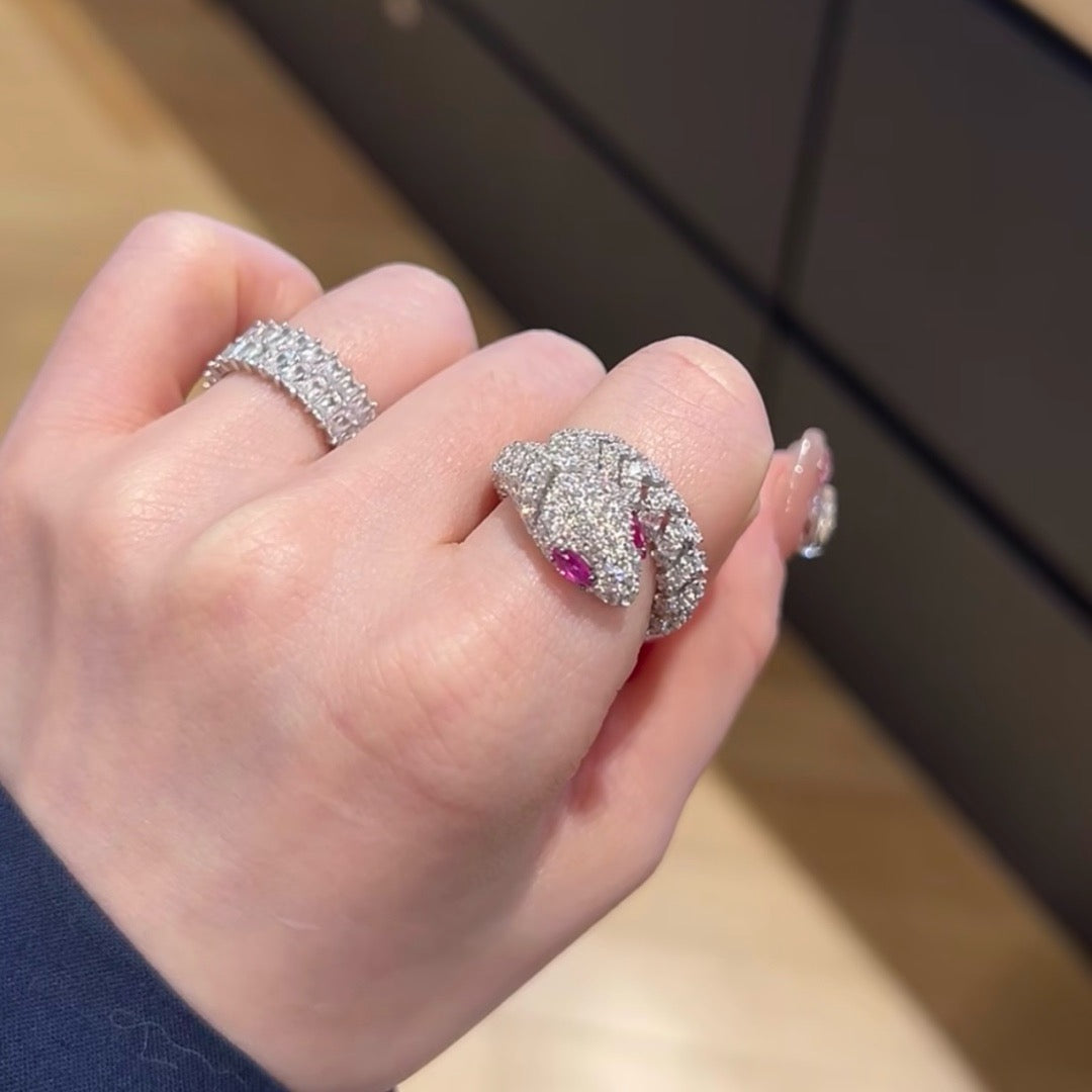 pink eye snake ring