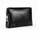 Genuine Leather Fingerprint Unlock Business Clutch