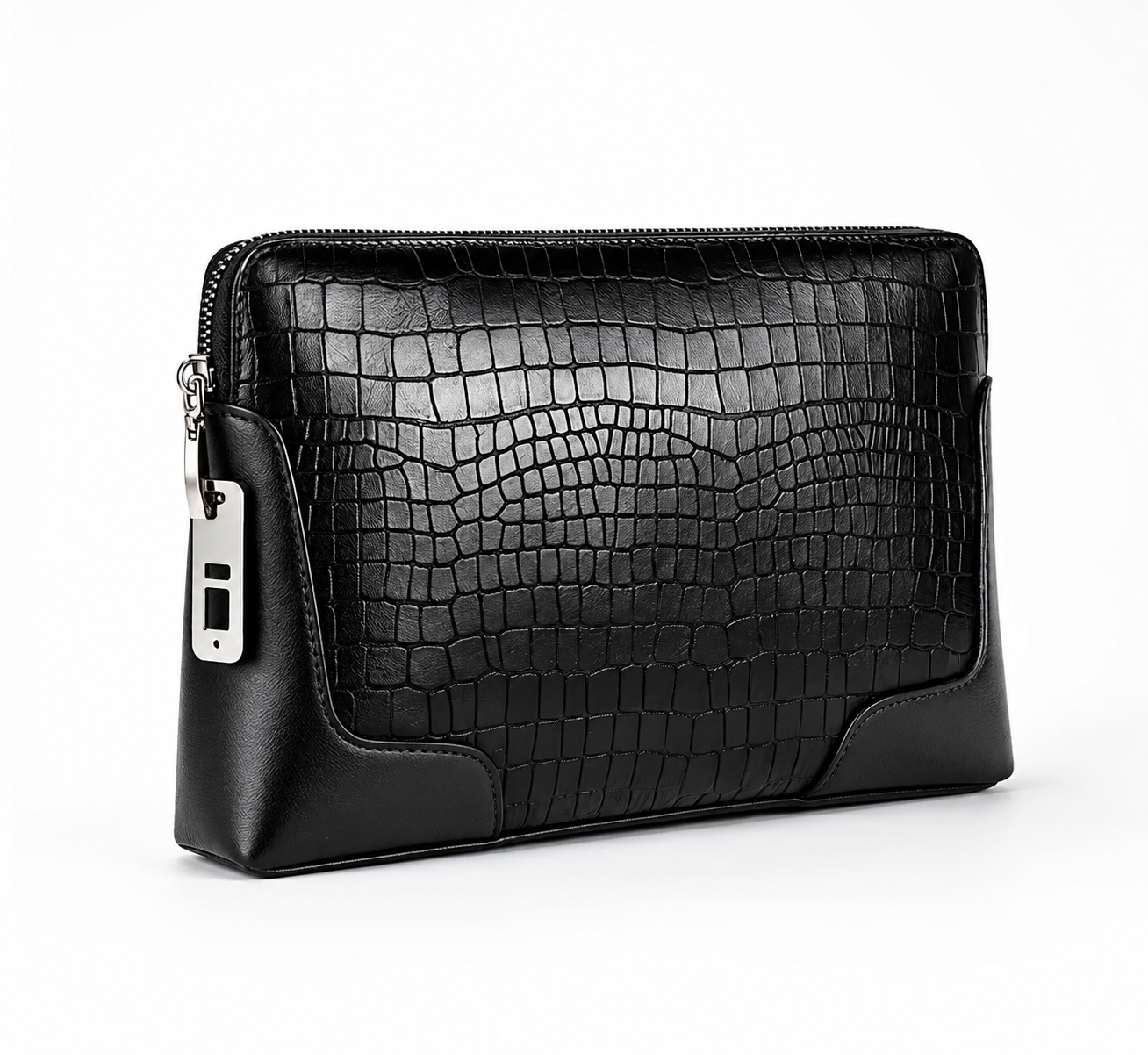 Genuine Leather Fingerprint Unlock Business Clutch