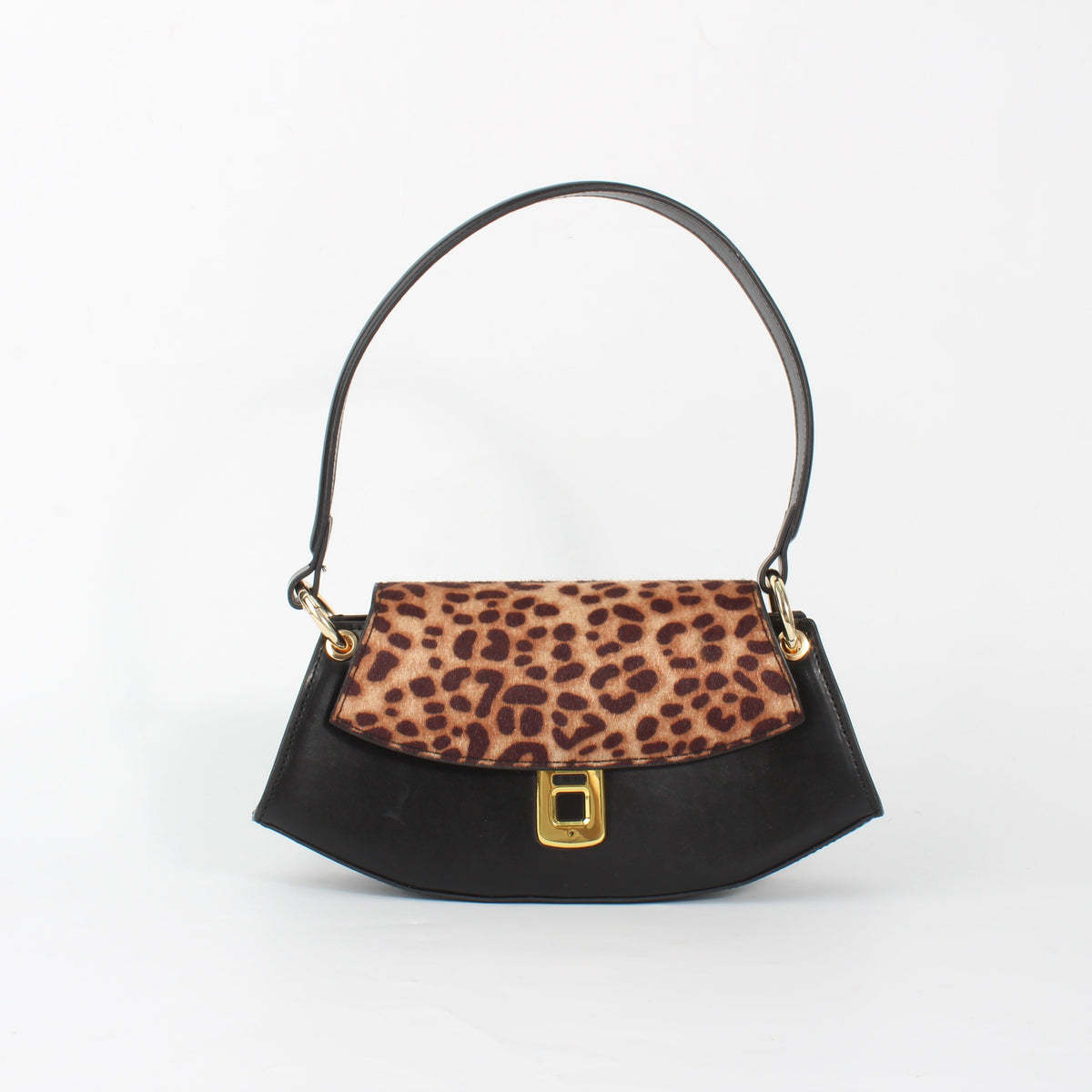 Leopard-print handbag with fingerprint lock