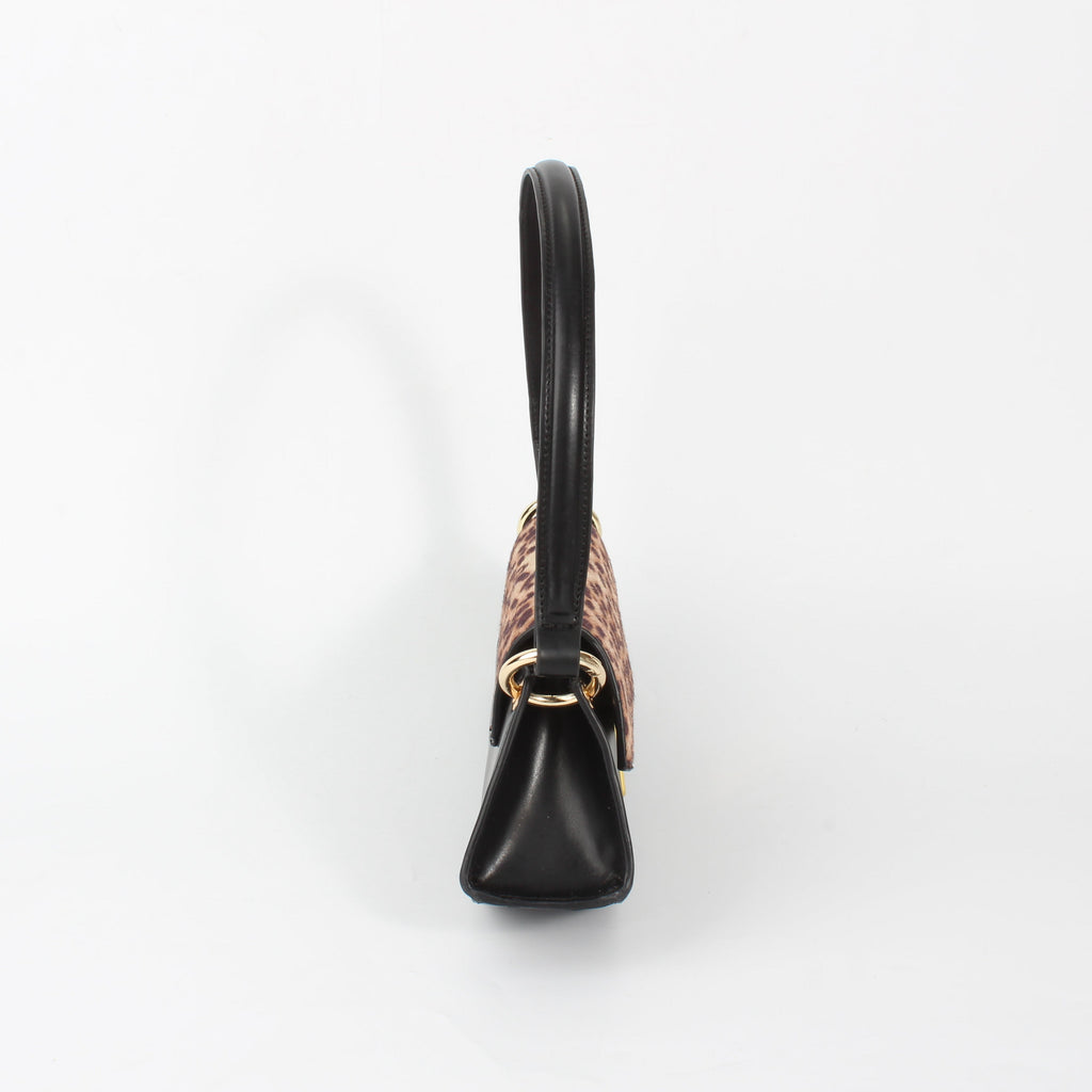 Leopard-print handbag with fingerprint lock