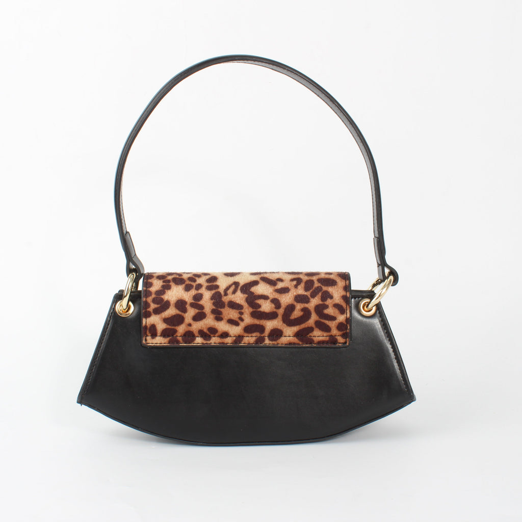 Leopard-print handbag with fingerprint lock