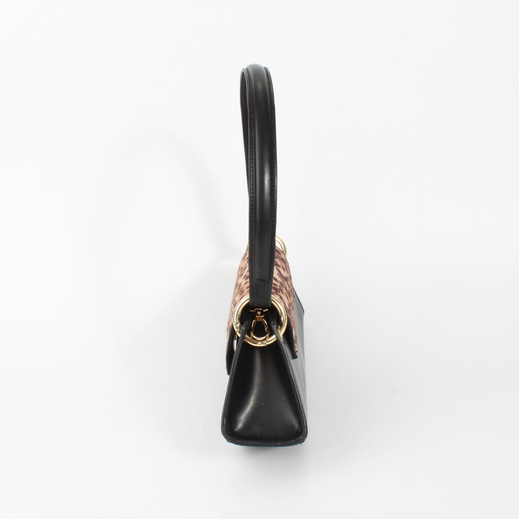 Leopard-print handbag with fingerprint lock