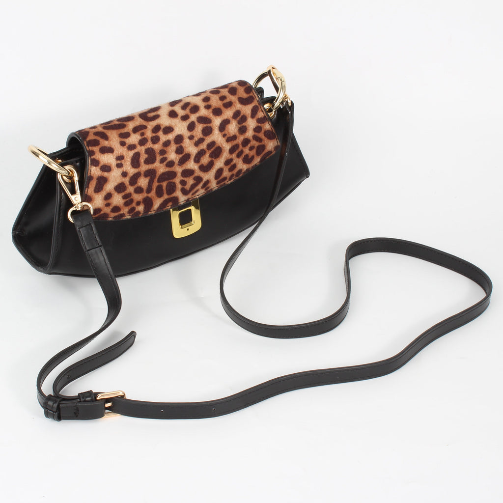 Leopard-print handbag with fingerprint lock