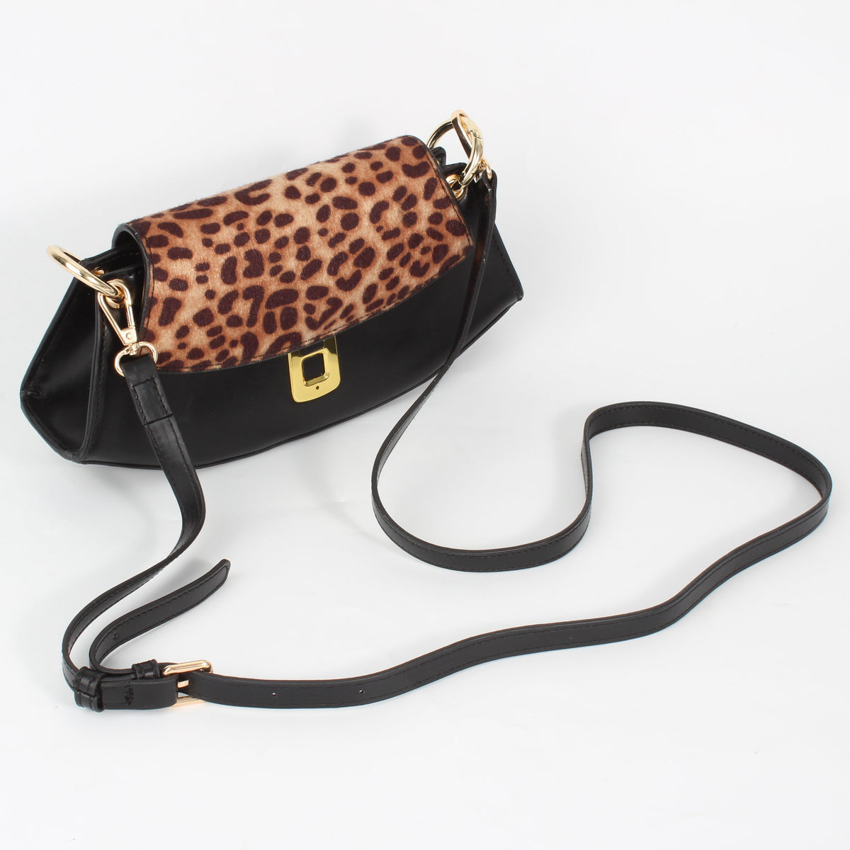 Leopard-print handbag with fingerprint lock