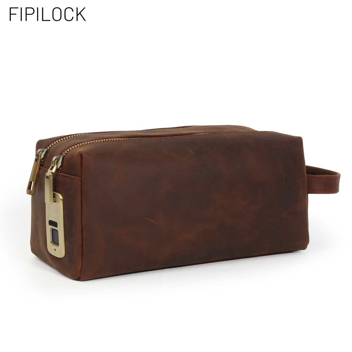 Anti-theft genuine leather clutch