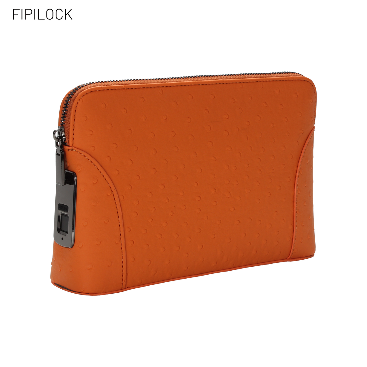 Ostrich-patterned fingerprint unlock clutch