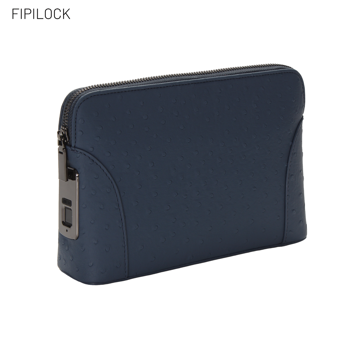 Ostrich-patterned fingerprint unlock clutch