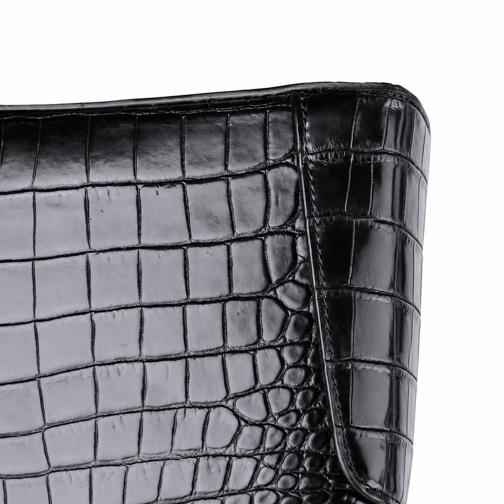 Genuine Leather Double-Zip Clutch
