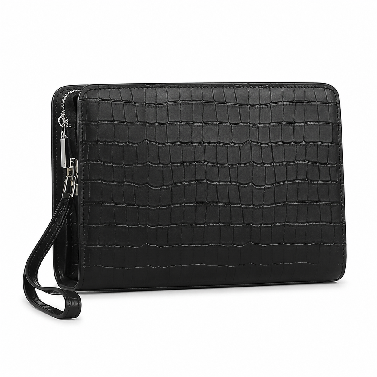 Genuine leather men's handbag with anti-theft combination lock