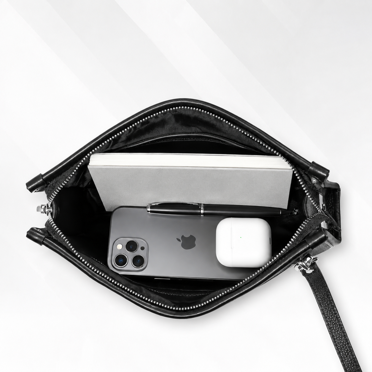 High-end genuine leather fingerprint lock anti-theft handbag
